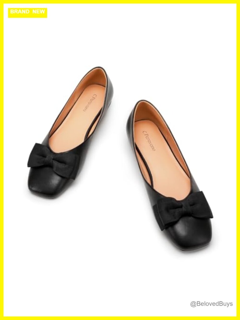 Genuine Leather Ballet Flats Square Toe Cushioned Slip-On Women's